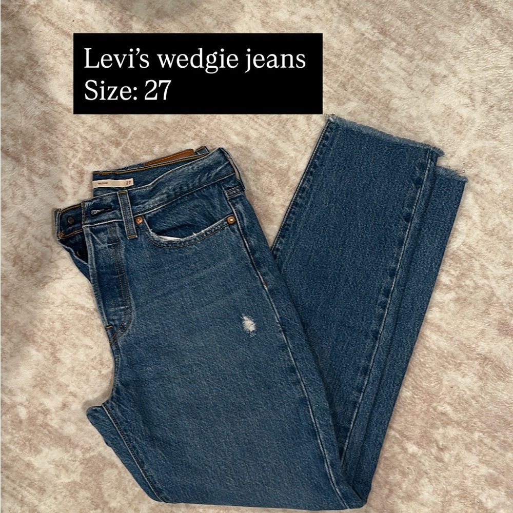 Levi's Dark Blue High-Rise Wedgie Jeans